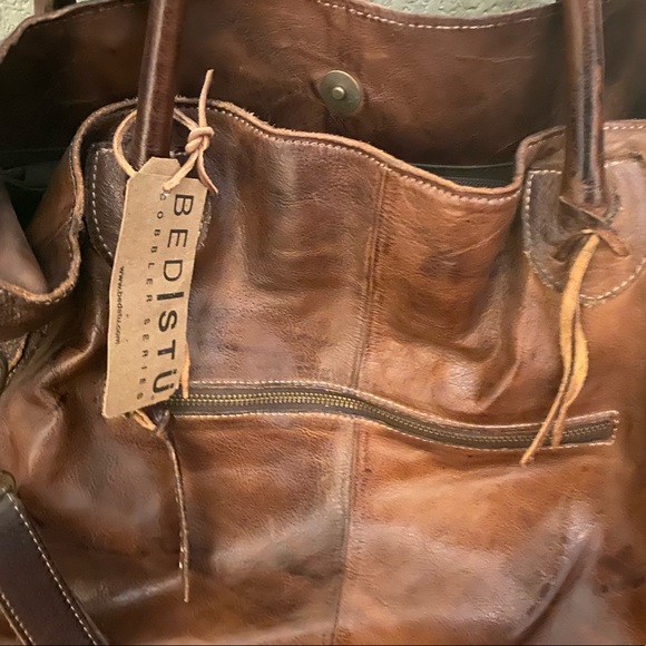 Bed Stu Distressed Brown Leather Shoulder Bag - Picture 2 of 8